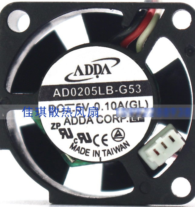 ADDA AD0205LB-G53 5V 0.1A 3wires Cooling Fan ADDA AD0205LB-G53 5V 0.1A 3wires Cooling Fan